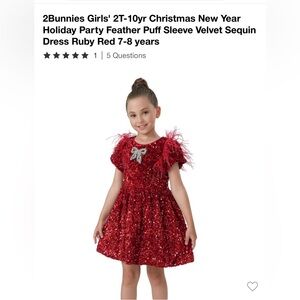 Red Sequin Kids Formal Dress